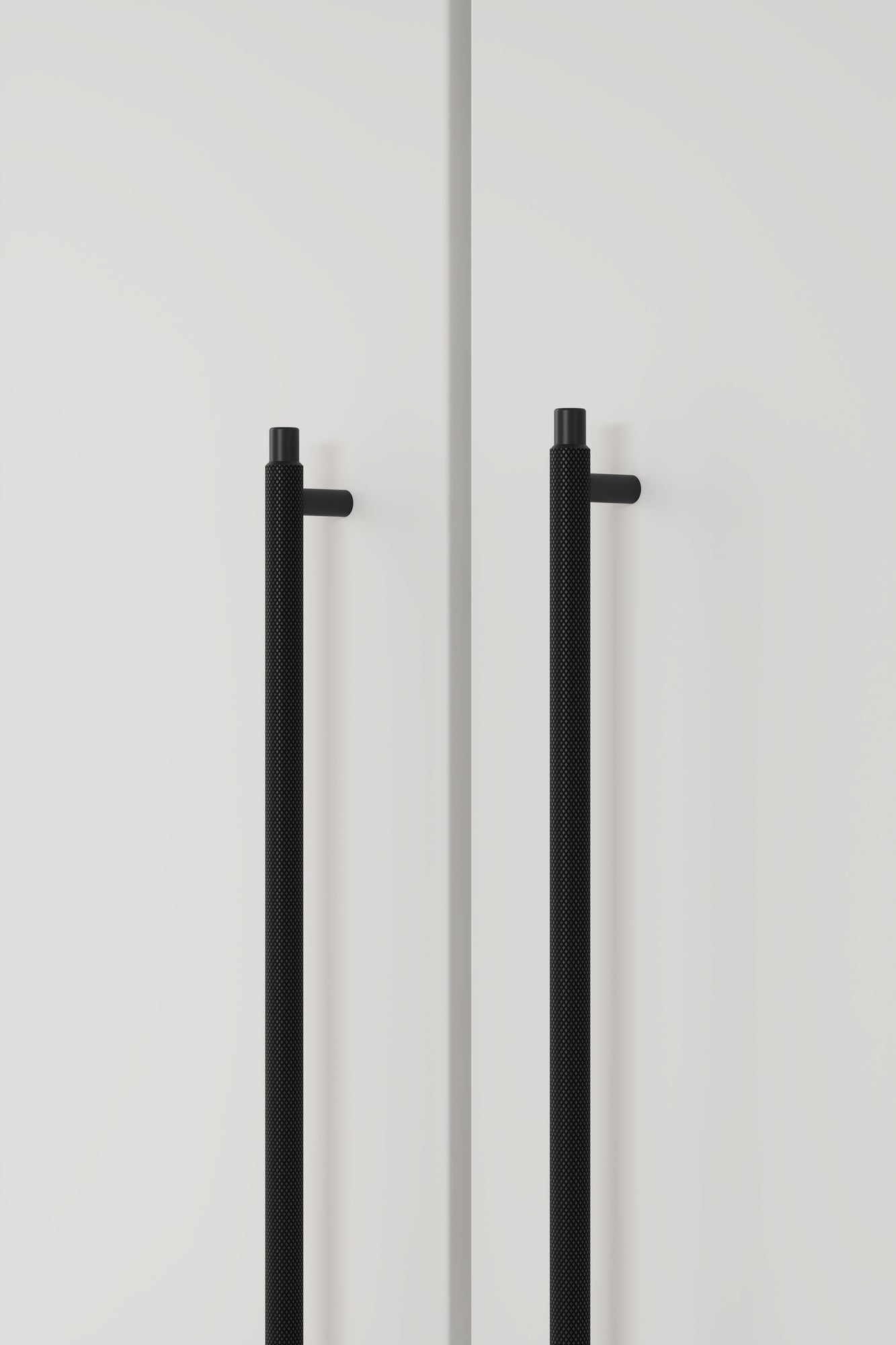 Matte Black "Manor" Knurled Cabinet Knobs and Drawer Pulls - Euro • Knobs