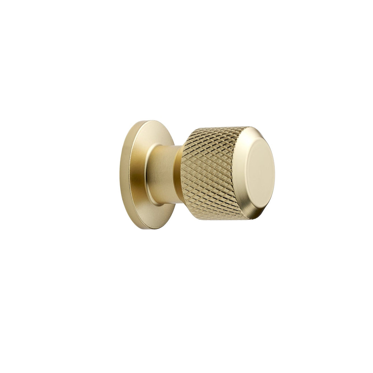 Brushed Gold "Manor" Knurled Cabinet Knobs and Drawer Pulls - Euro • Knobs