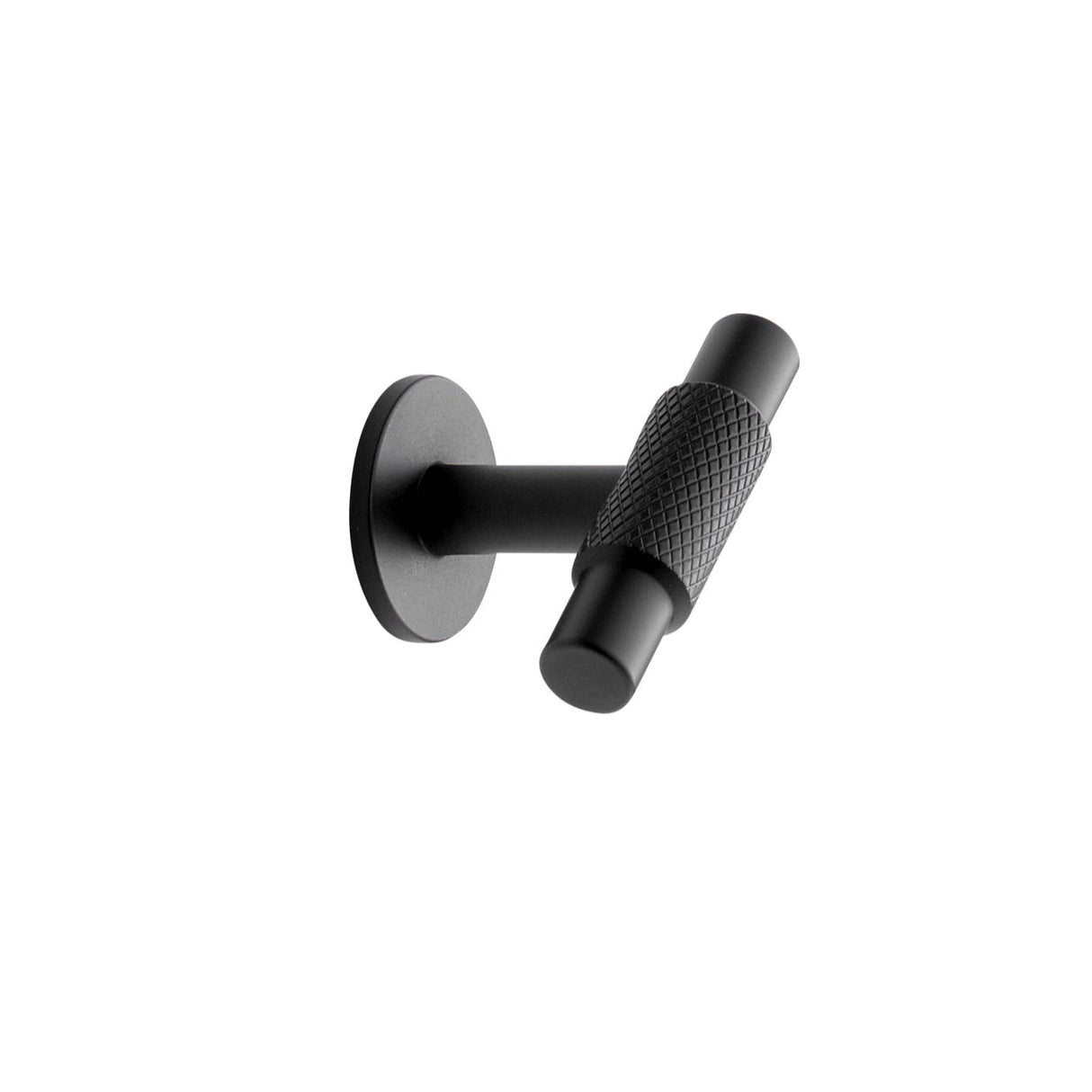 Matte Black "Manor" Knurled Cabinet Knobs and Drawer Pulls - Euro • Knobs