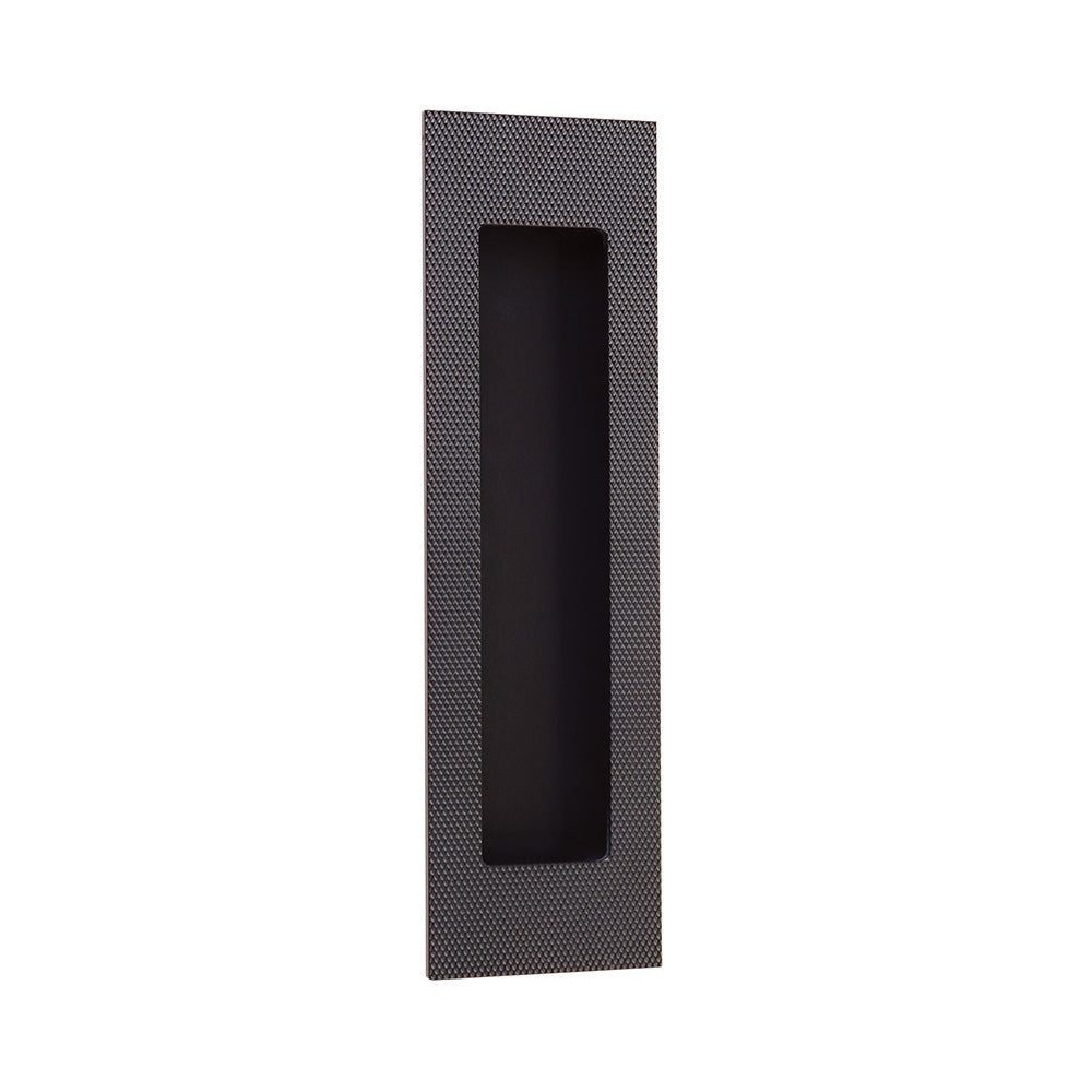 Modern Knurled Rectangular Oil Rubbed Bronze Recess Door Pull - Forge Hardware Studio