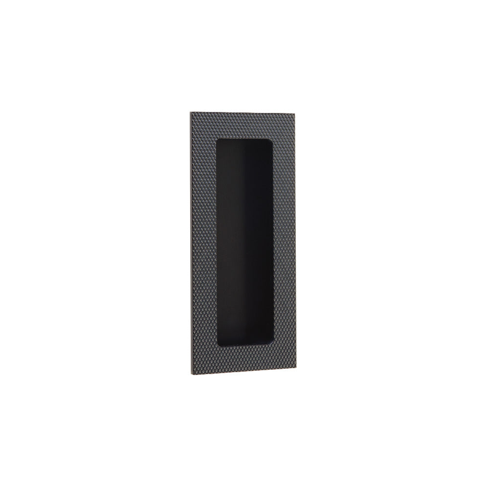 Modern Knurled Rectangular Oil Rubbed Bronze Recess Door Pull - Forge Hardware Studio