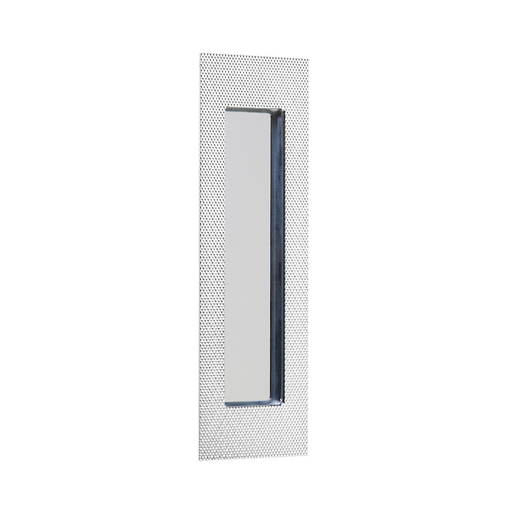 Modern Knurled Rectangular Solid Brass Recess Door Pull in Polished Chrome - Forge Hardware Studio
