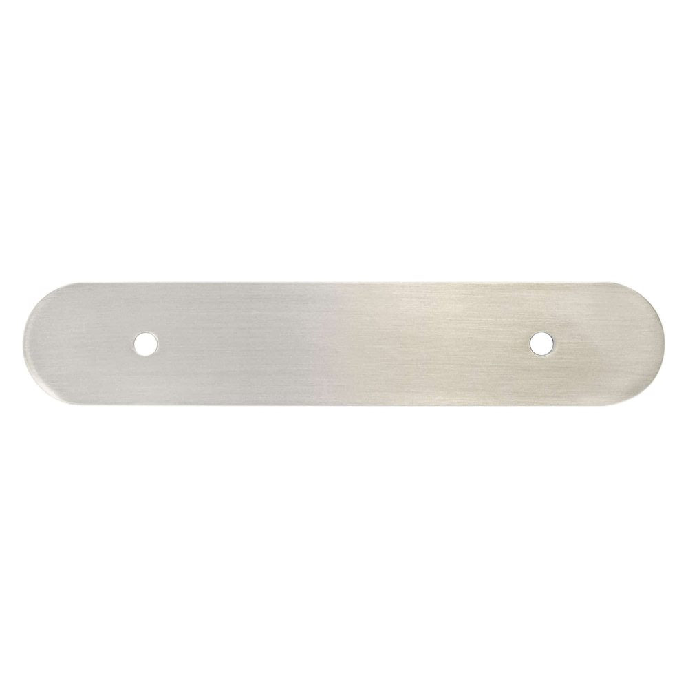 Brushed Nickel Rounded Drawer Pull Backplates