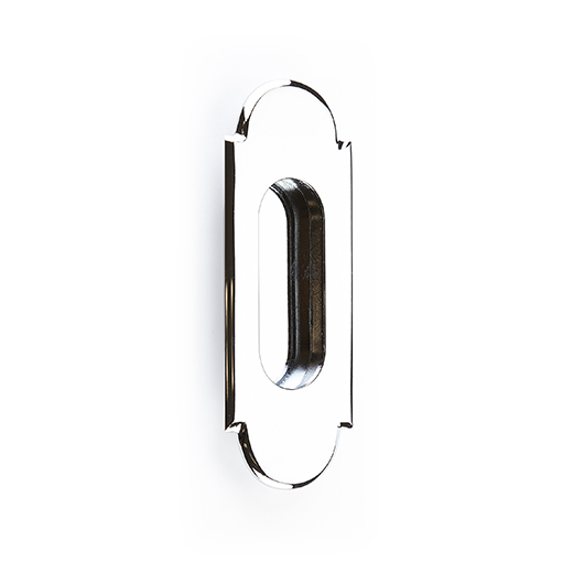 Rectangular Flush "Fleur" Solid Brass Recess Door Pull in Polished Chrome | Drawer Pull