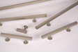 Lew's Square Bar Cabinet Knobs and Pulls in Brushed Nickel - Forge Hardware Studio