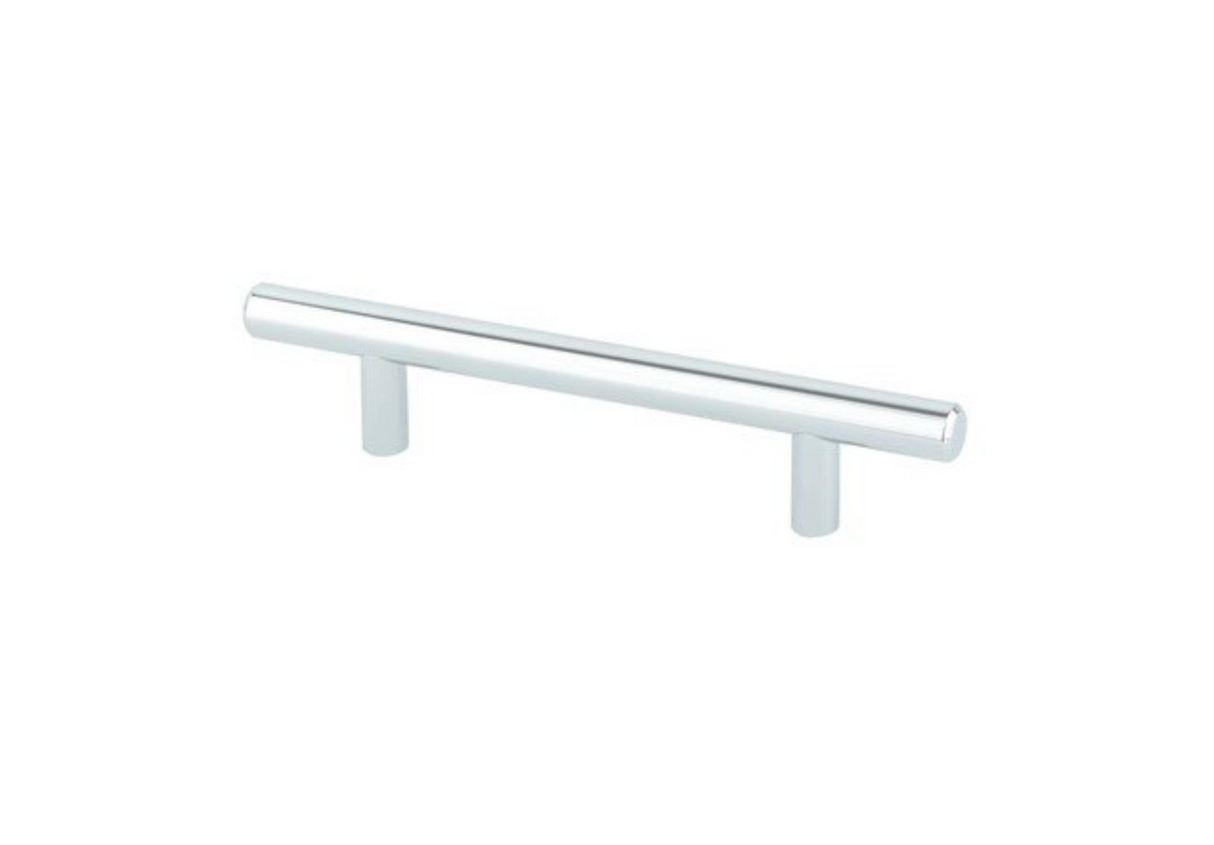 Polished Chrome "Dash" T-Bar Round Knob and Drawer Pulls - Forge Hardware Studio