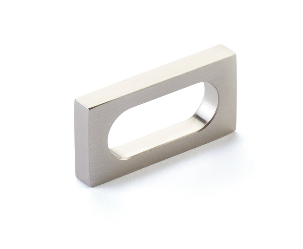 Brushed Nickel "Loop" Square Drawer Pulls and Cabinet Knobs - Forge Hardware Studio