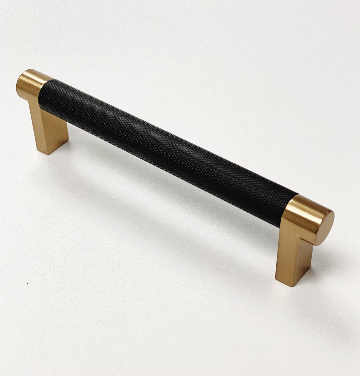 Knurled "Converse" Champagne Bronze and Black Dual-Finish Knobs and Pulls - Forge Hardware Studio