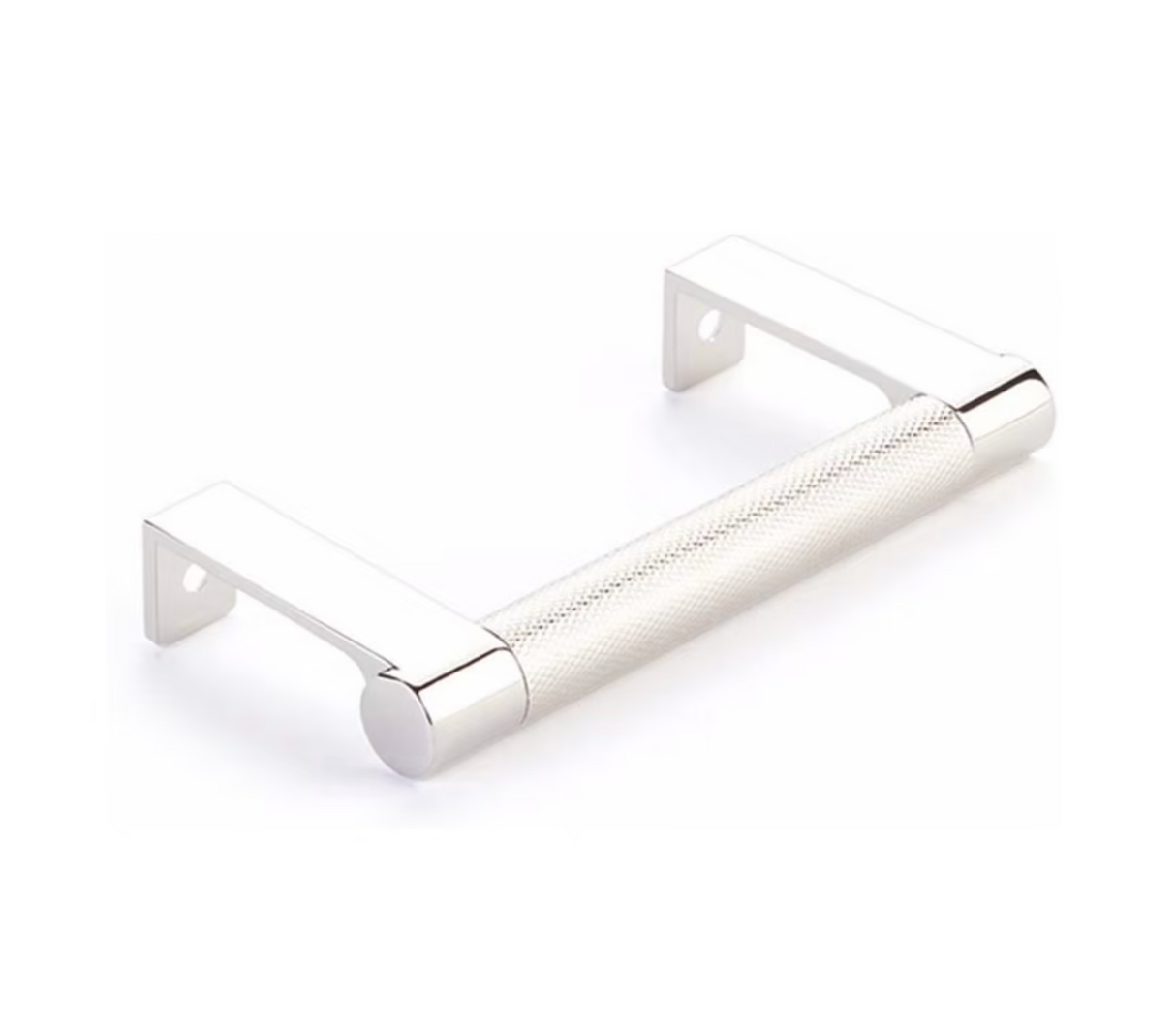 Polished Nickel "Converse" Knurled Edge Tab Drawer Pulls - Forge Hardware Studio