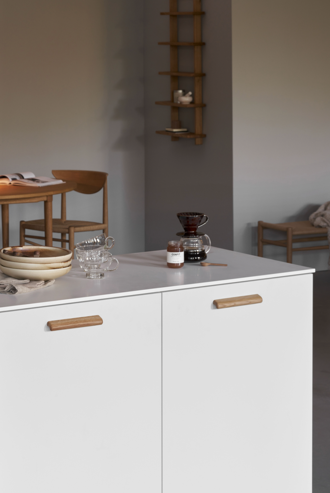 Lacquered Oak "Glove" Wood Drawer Handles - Forge Hardware Studio