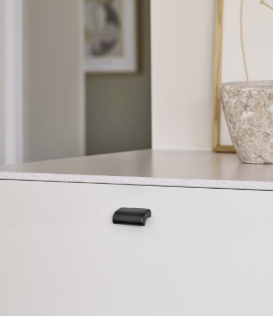 Black Stained Oak "Glove" Wood Drawer Handles - Forge Hardware Studio