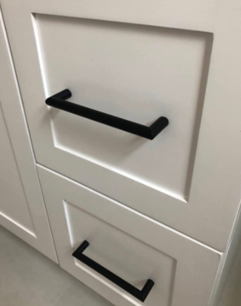 Matte Black "City" Drawer Pulls and Knob - Forge Hardware Studio