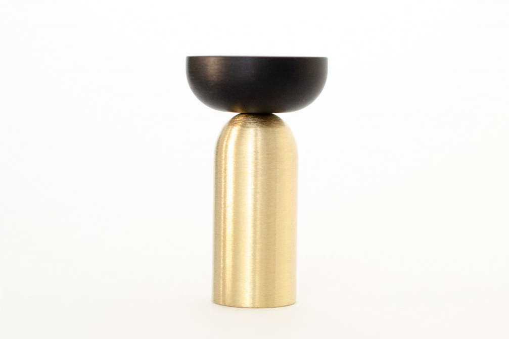 Brass and Black "Pedestal Bowl" Round Wall Hook - Forge Hardware Studio