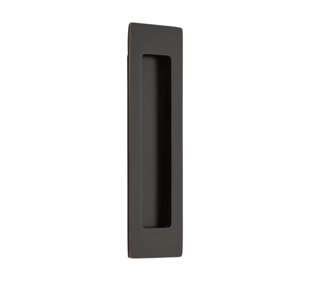 Modern Rectangular Flush Solid Brass Recess Door Pull in Oil Rubbed Bronze - Forge Hardware Studio