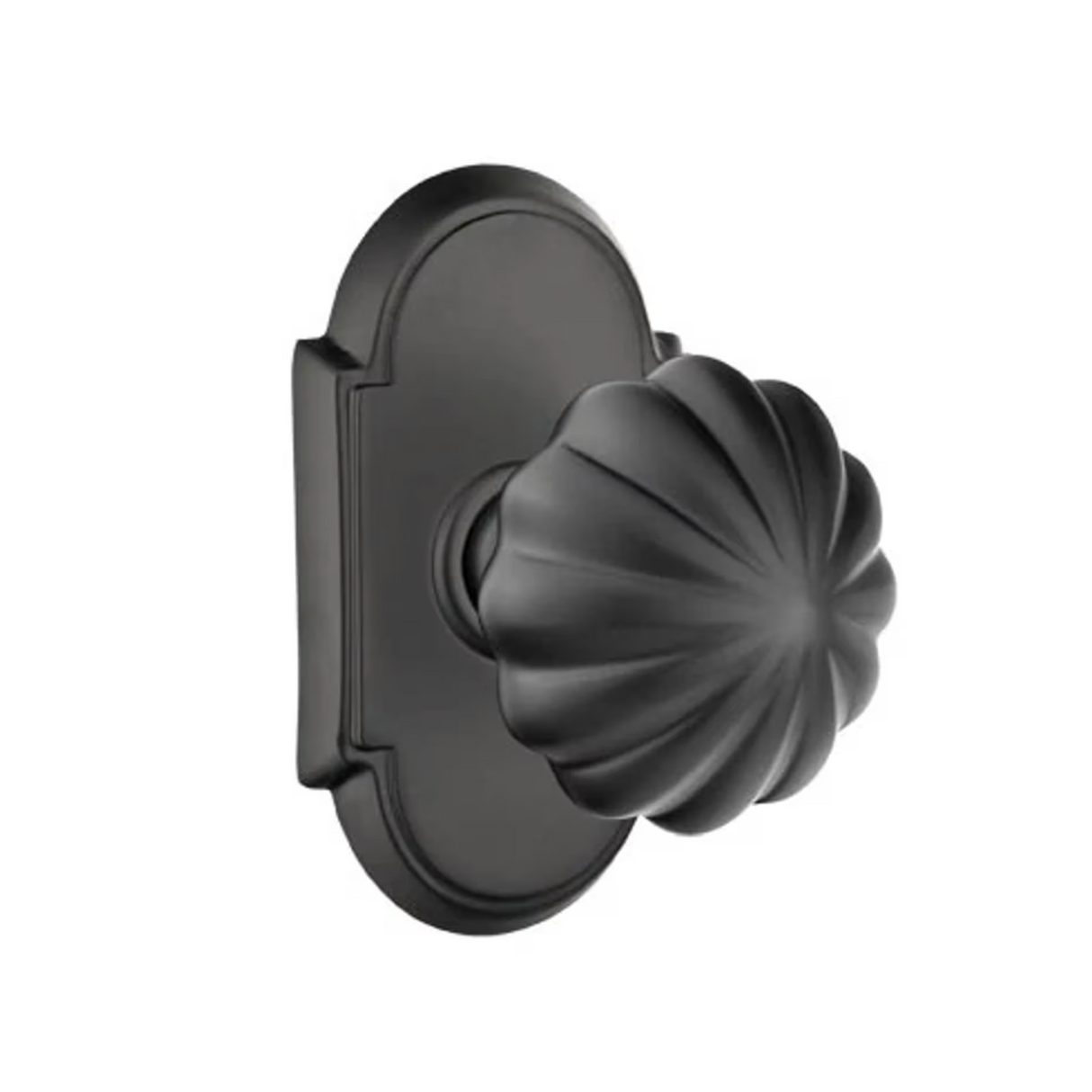 Transitional Matte Black "Heritage" Flower Door Knob