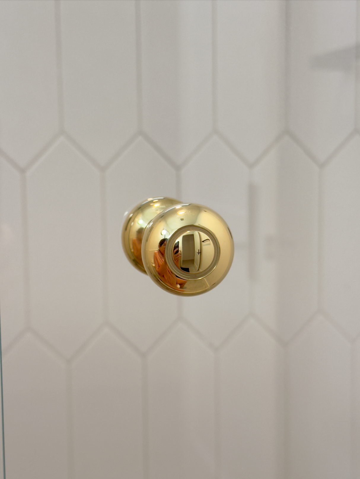 Round Polished Unlacquered Brass "Fia" Round Glass Shower Knob - Industry Hardware