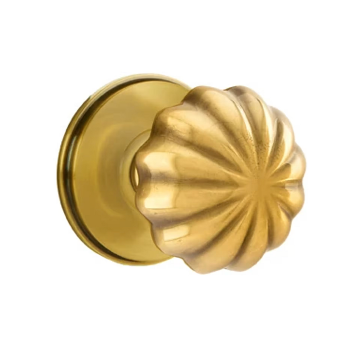 Transitional "Heritage" Flower Door Knob in French Brass - Forge Hardware Studio