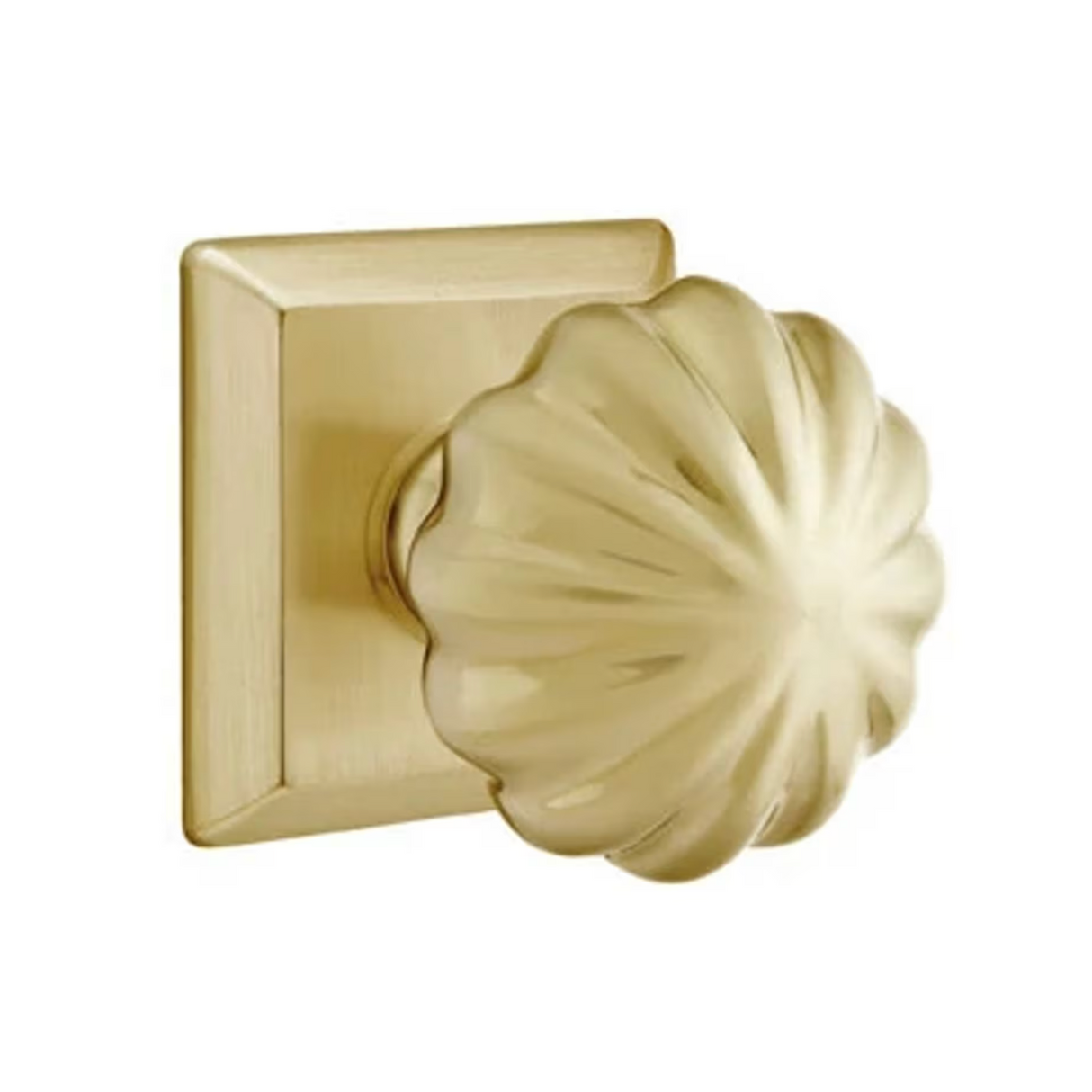 Transitional "Heritage" Flower Door Knob in Satin Brass