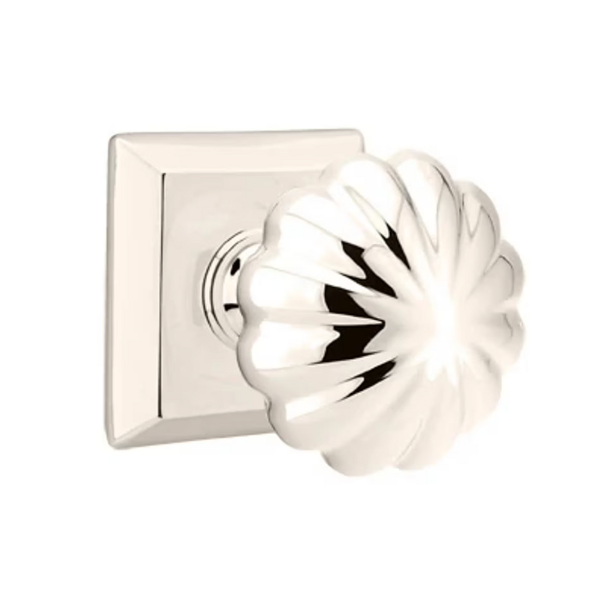 Transitional Polished Nickel "Heritage" Flower Door Knob