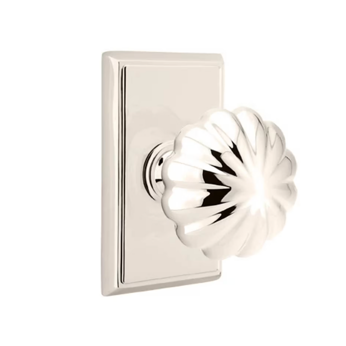 Transitional Polished Nickel "Heritage" Flower Door Knob