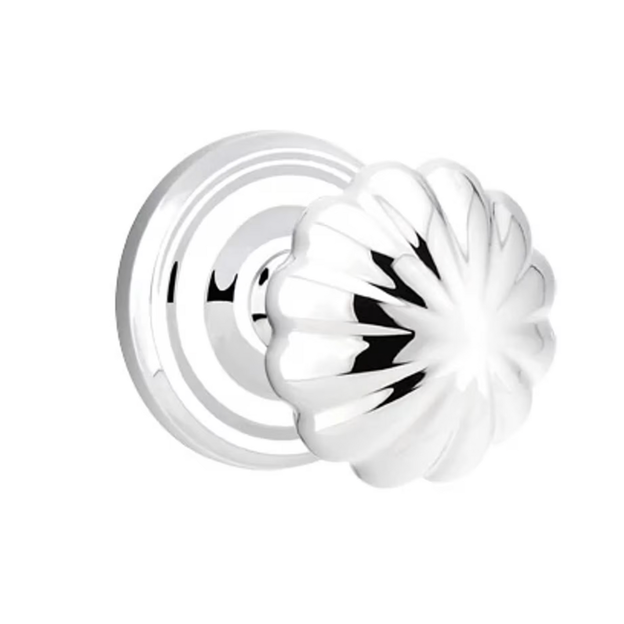 Transitional Polished Chrome "Heritage" Flower Door Knob