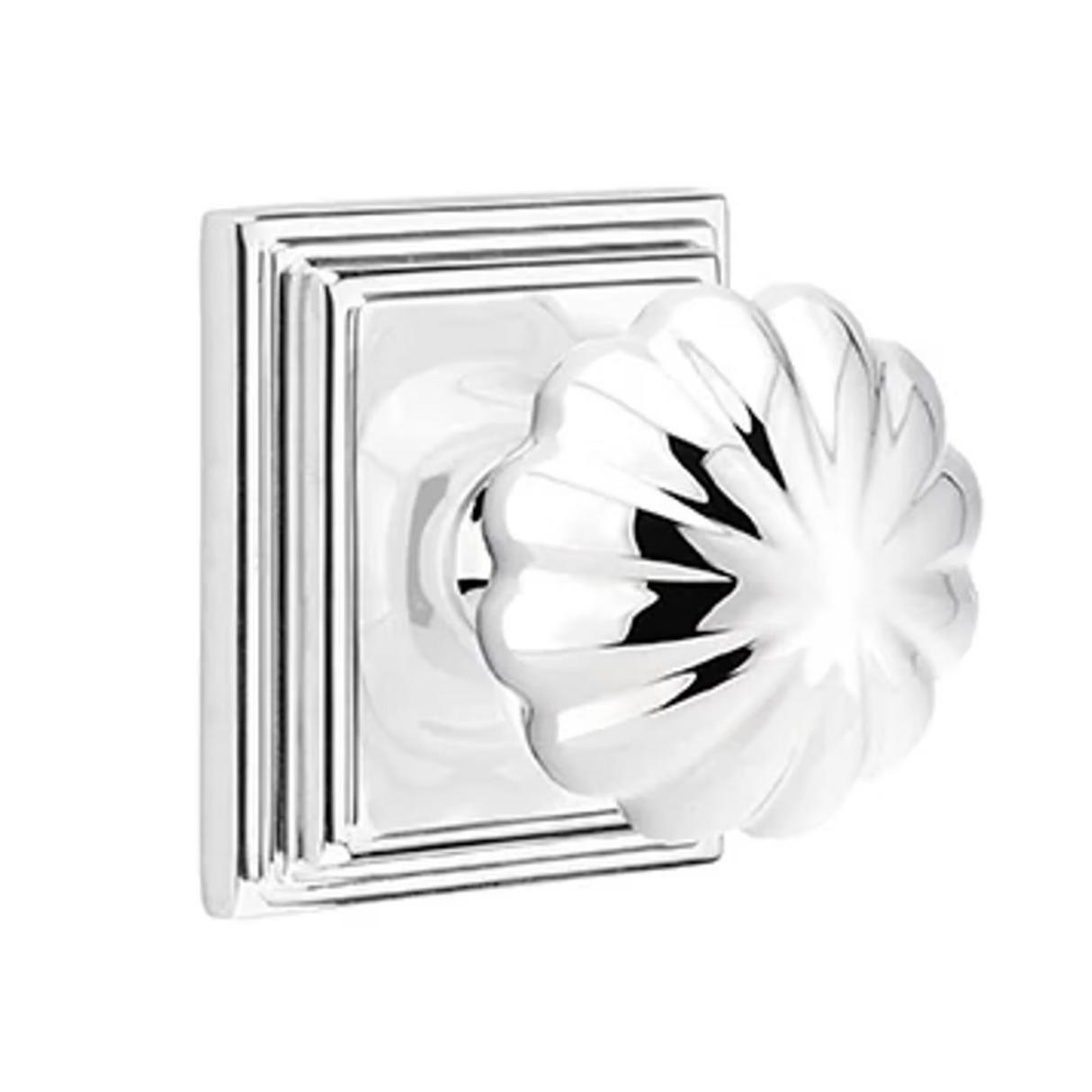 Transitional Polished Chrome "Heritage" Flower Door Knob