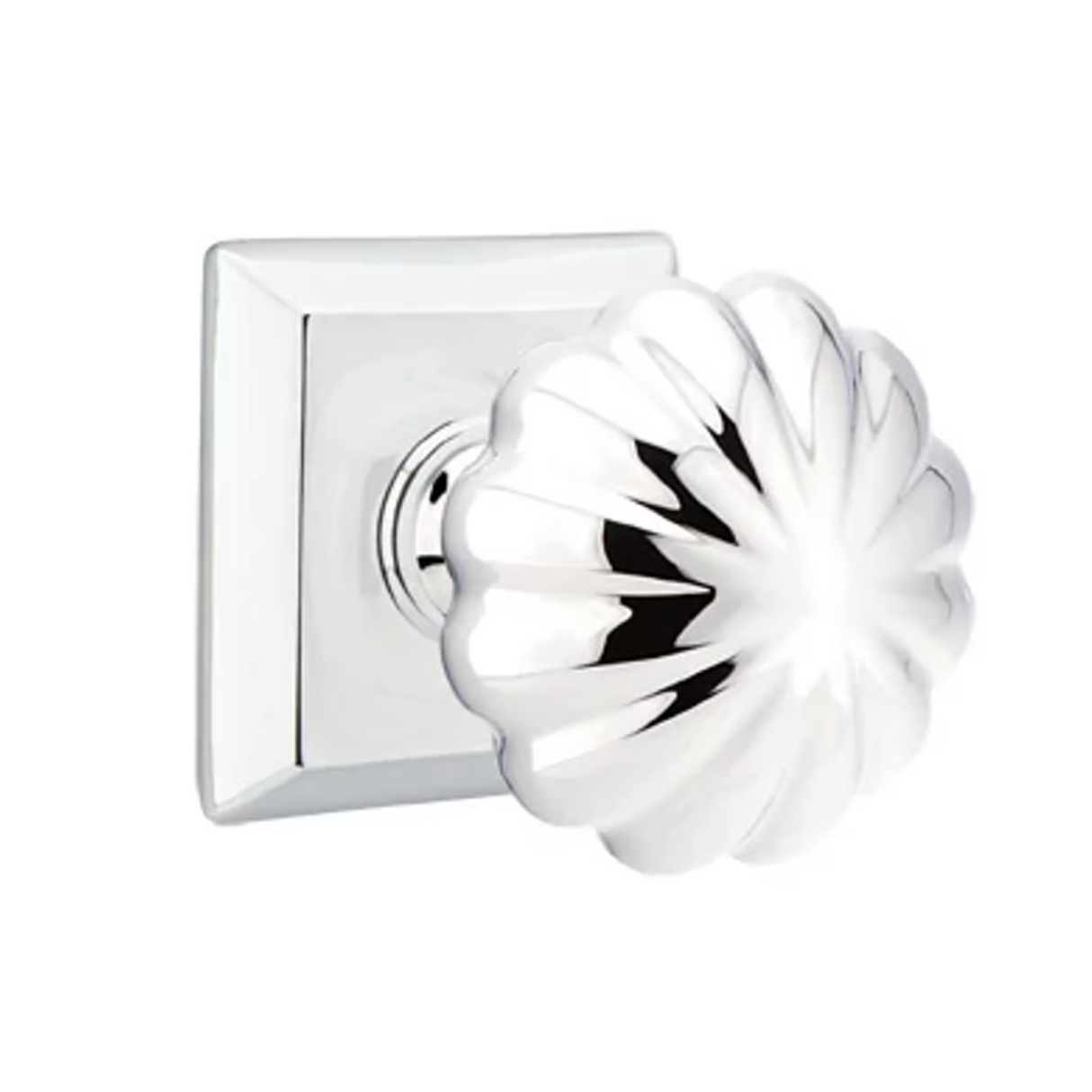 Transitional Polished Chrome "Heritage" Flower Door Knob