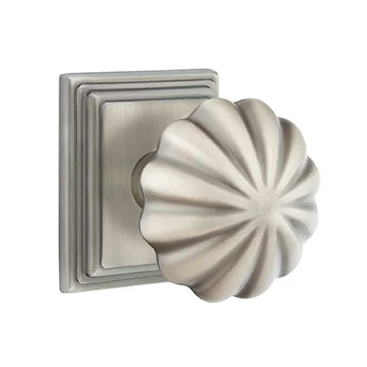 Transitional Pewter "Heritage" Flower Door Knob