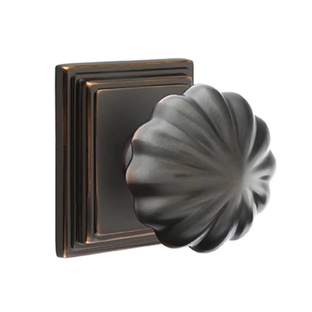 Transitional Oil Rubbed Bronze "Heritage" Flower Door Knob