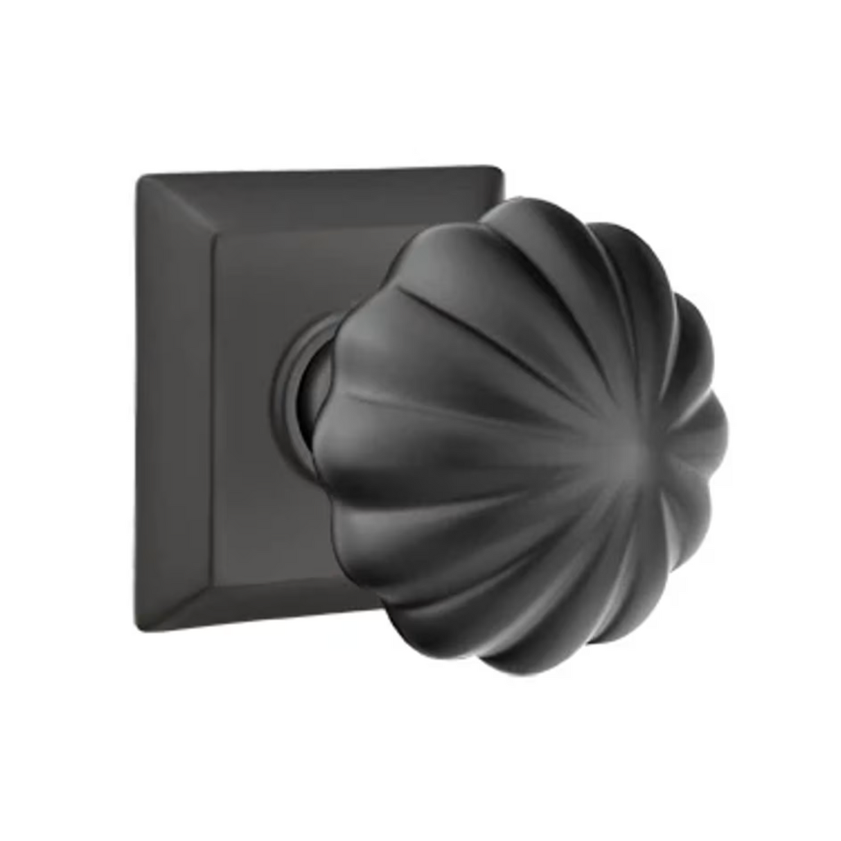 Transitional Matte Black "Heritage" Flower Door Knob