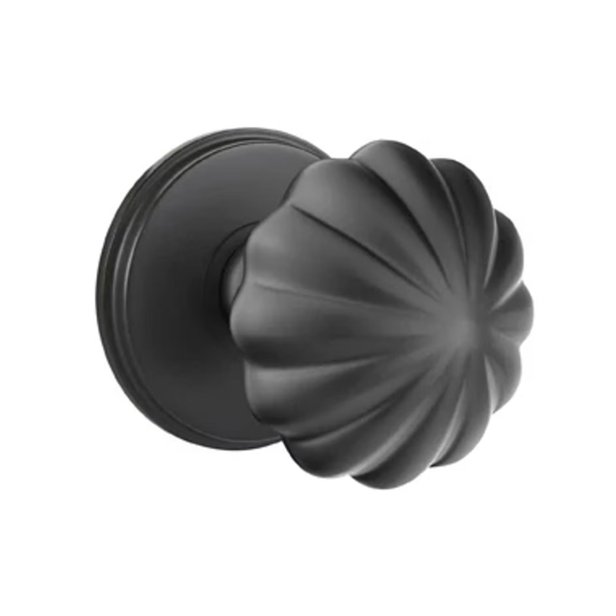 Transitional Matte Black "Heritage" Flower Door Knob