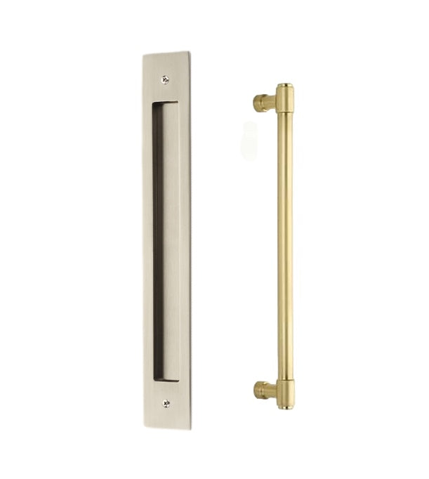 Door Flush Pull and 12" Handle Back to Back Hardware for Interior Sliding and Barn Doors - Industry Hardware