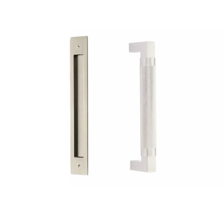 Door Flush Knurled "Helix" Pull and Handle Front and Back Hardware for Interior Doors - Forge Hardware Studio