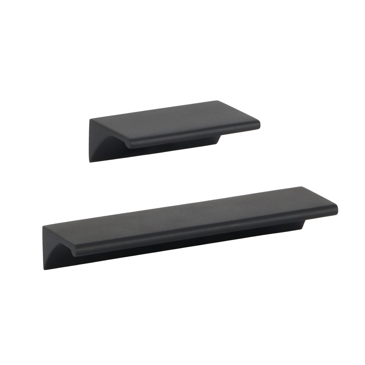 Matte Black "Graham" Tab Drawer Pull - Forge Hardware Studio