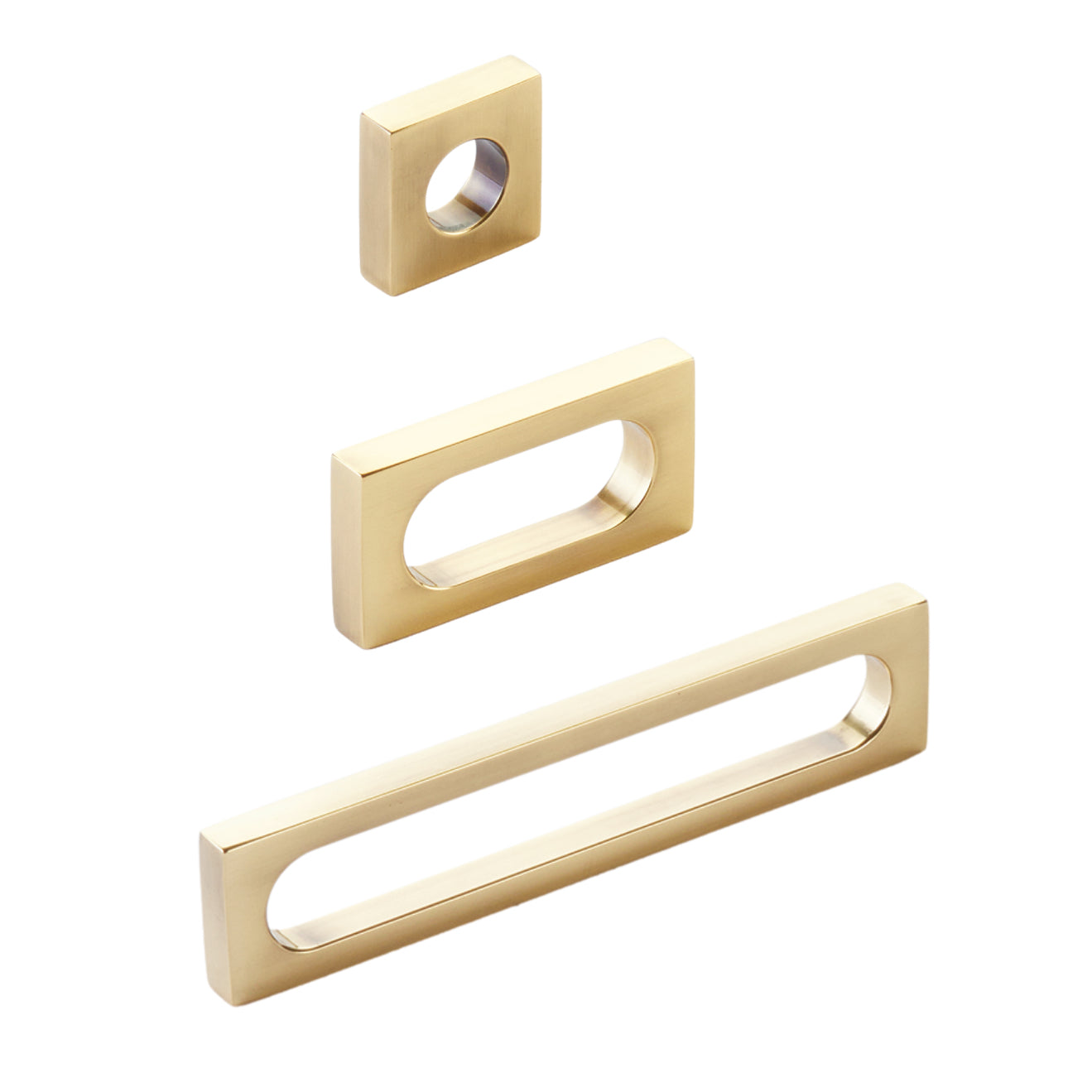 Vintage Brass "Loop" Square Drawer Pulls and Cabinet Knobs - Forge Hardware Studio