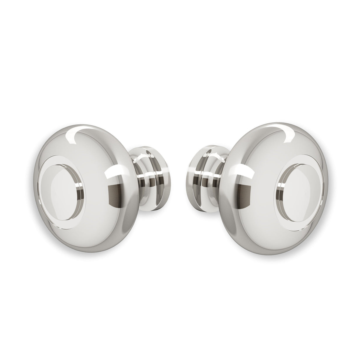 Round Polished Nickel "Fia" Round Glass Shower Knob - Industry Hardware