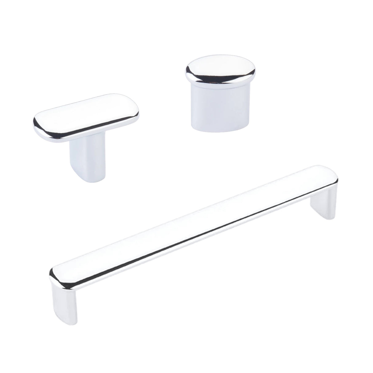 Polished Chrome "Lake" Drawer Pulls and Cabinet Knobs