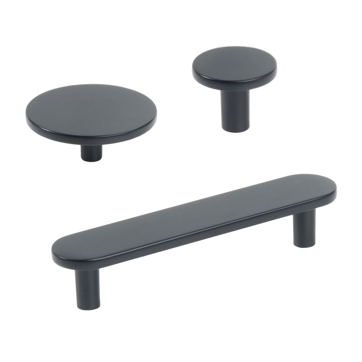 Matte Black "Arlow" Drawer Pulls and Cabinet Knobs - Forge Hardware Studio