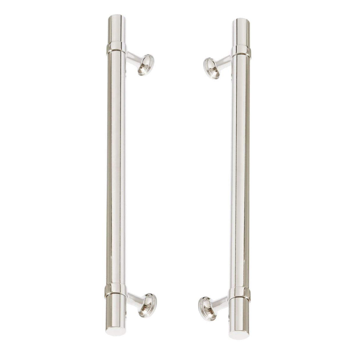 Polished Nickel "Contemporary" Glass Shower Door Handles - Back to Back Pulls