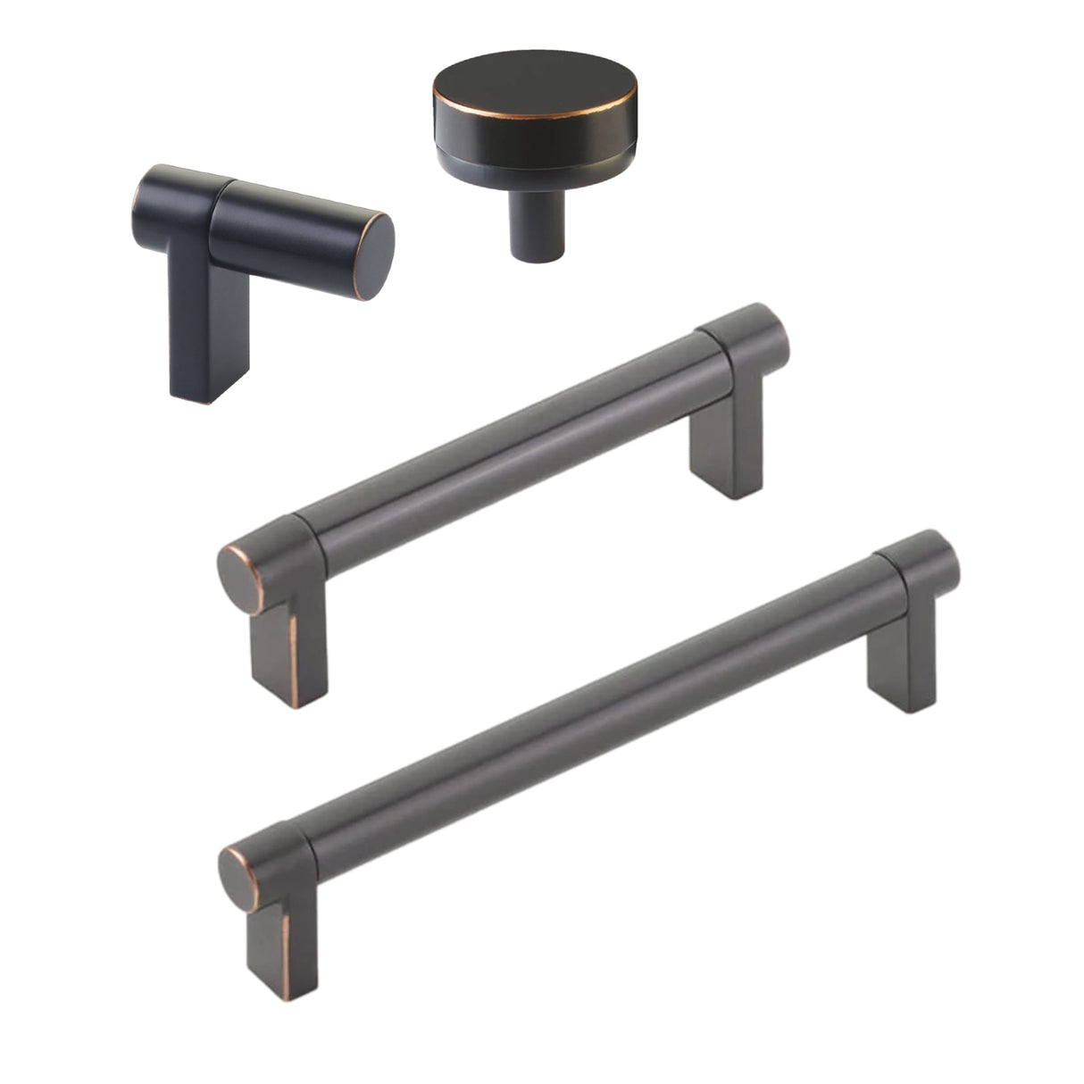Smooth Oil Rubbed Bronze Cabinet Knobs and Drawer Pulls