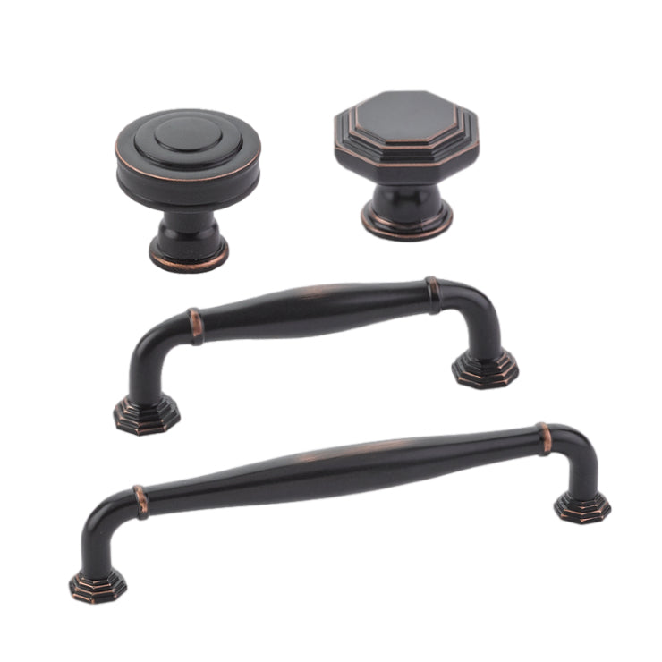 Oil Rubbed Bronze "Elite Geometric" Cabinet Knobs and Drawer Pulls