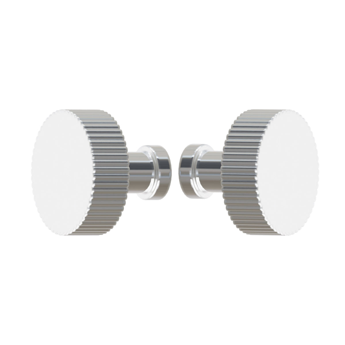 Polished Chrome "ES Fluted" Shower Glass Round Knob
