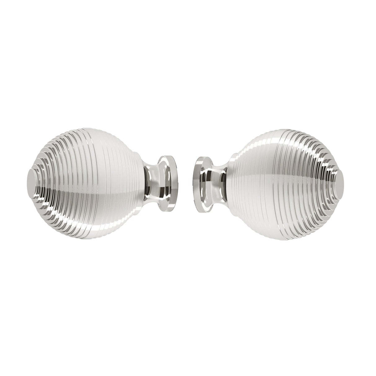 Glass Shower "Beehive" Round Polished Nickel Back to Back Door Knob - Industry Hardware