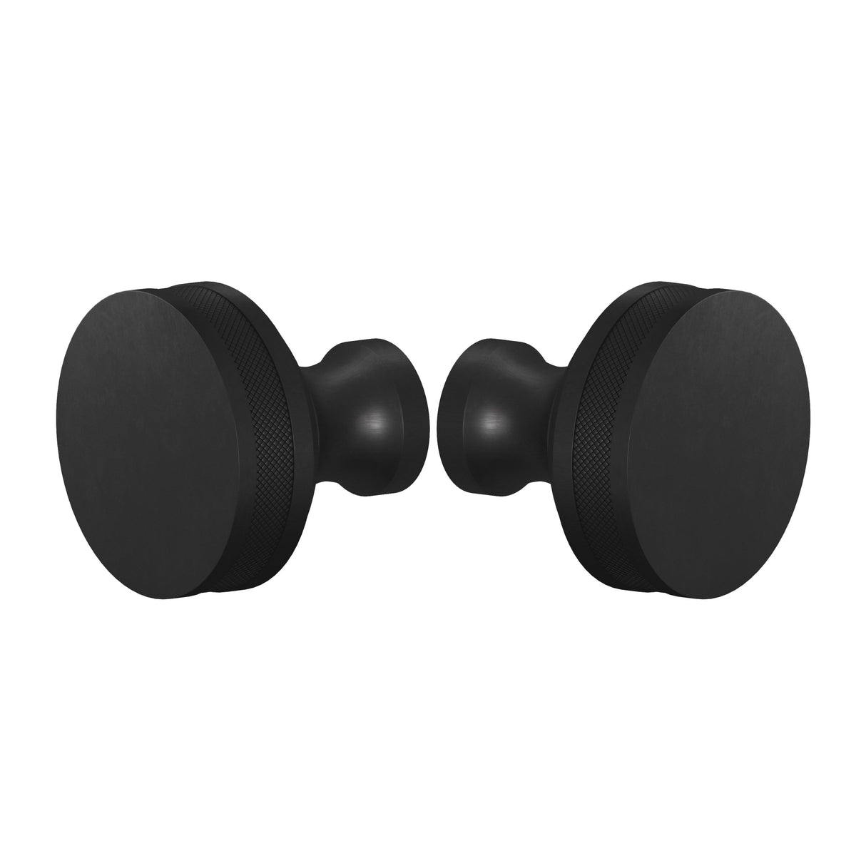 Matte Black "Knurled" Round Glass Shower Knob - Industry Hardware