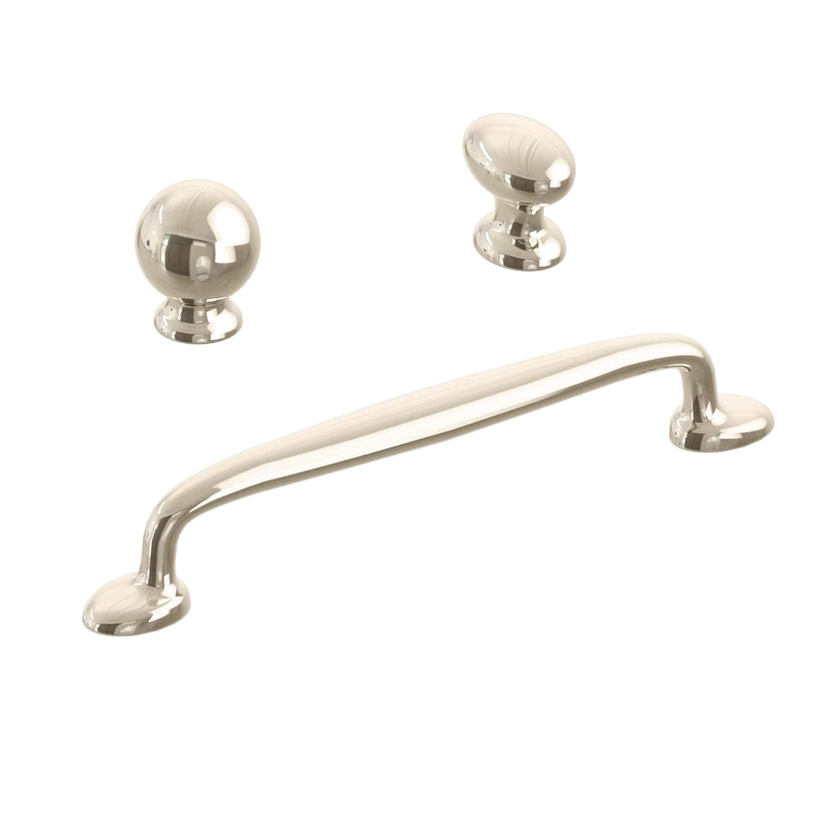 Polished Nickel Cabinet Hardware "Estate" Cabinet Knobs and Pulls - Forge Hardware Studio
