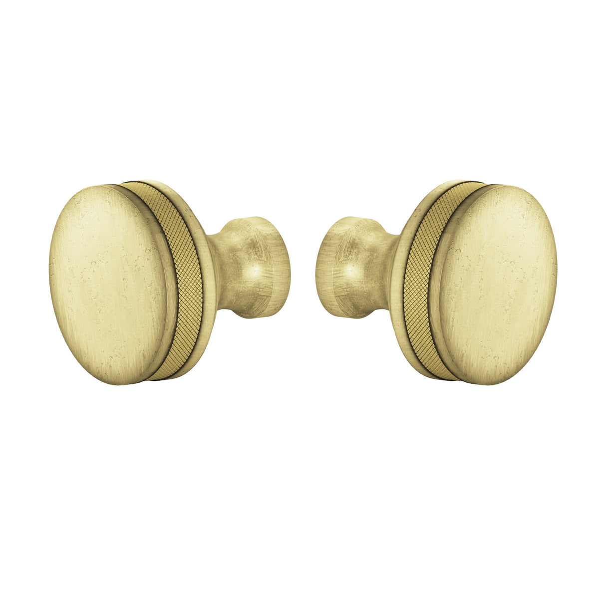 Distressed Brass "Knurled" Round Glass Shower Knob - Industry Hardware
