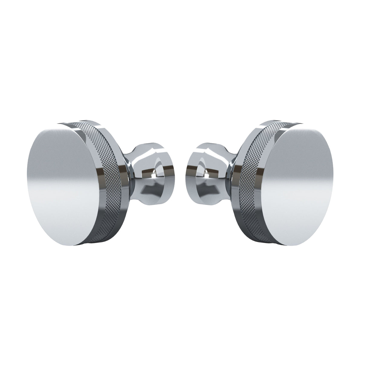 Polished Chrome "Knurled" Round Glass Shower Knob - Industry Hardware