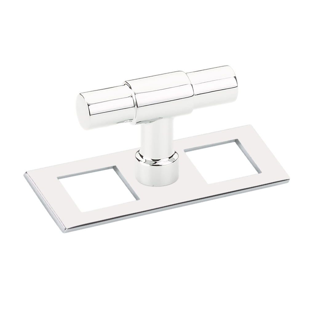 Polished Chrome Industrial Modern Pulls and Knob with Backplate