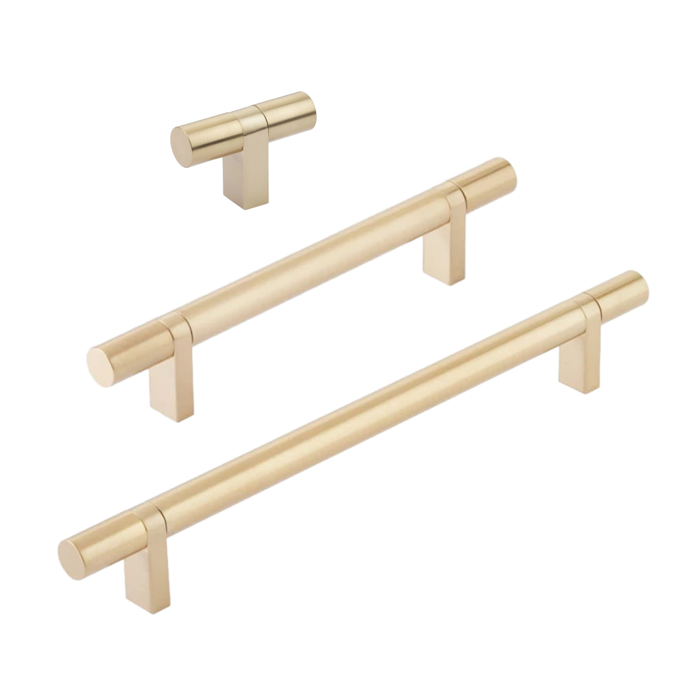 Smooth T-Bar Champagne Bronze Cabinet Knobs and Drawer Pulls