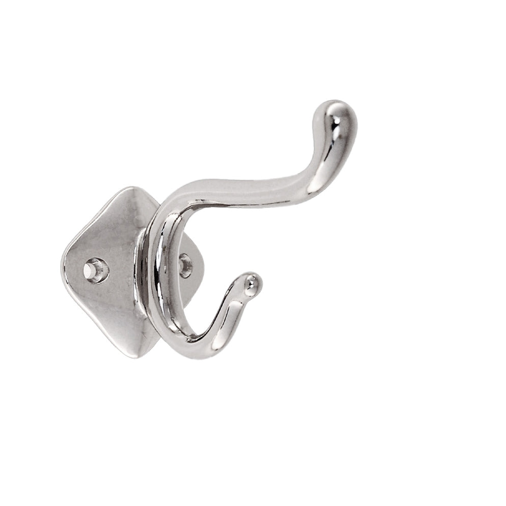 Polished Nickel "Louie Style 4" Wall Coat and Hat Hook